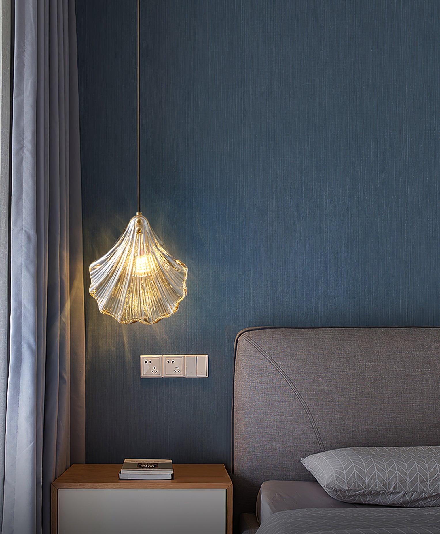 Shell Mini Pendant Light Fixture - Coastal Style Hanging Lamp for Kitchen Island & Dining Room