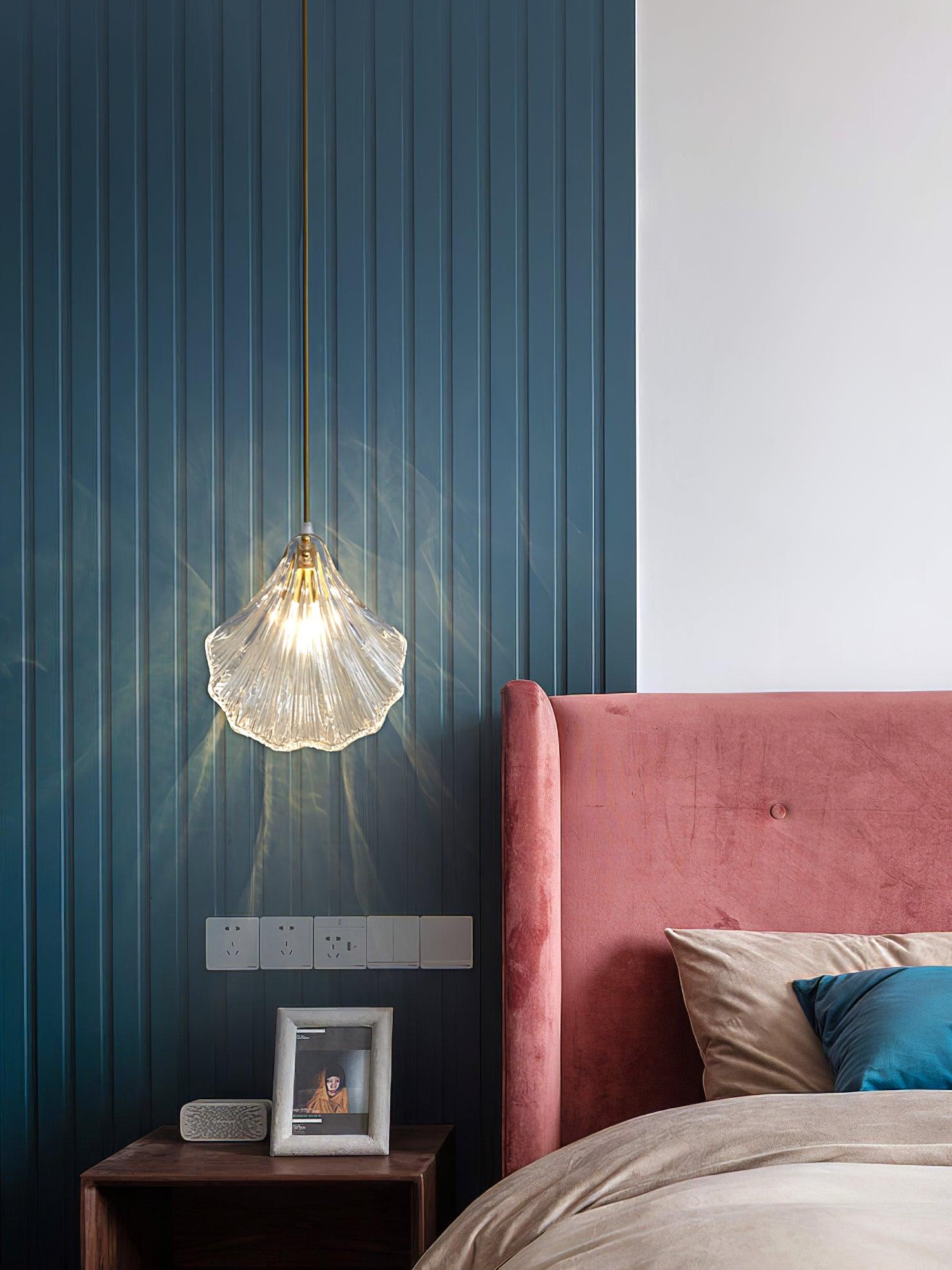Shell Mini Pendant Light Fixture - Coastal Style Hanging Lamp for Kitchen Island & Dining Room