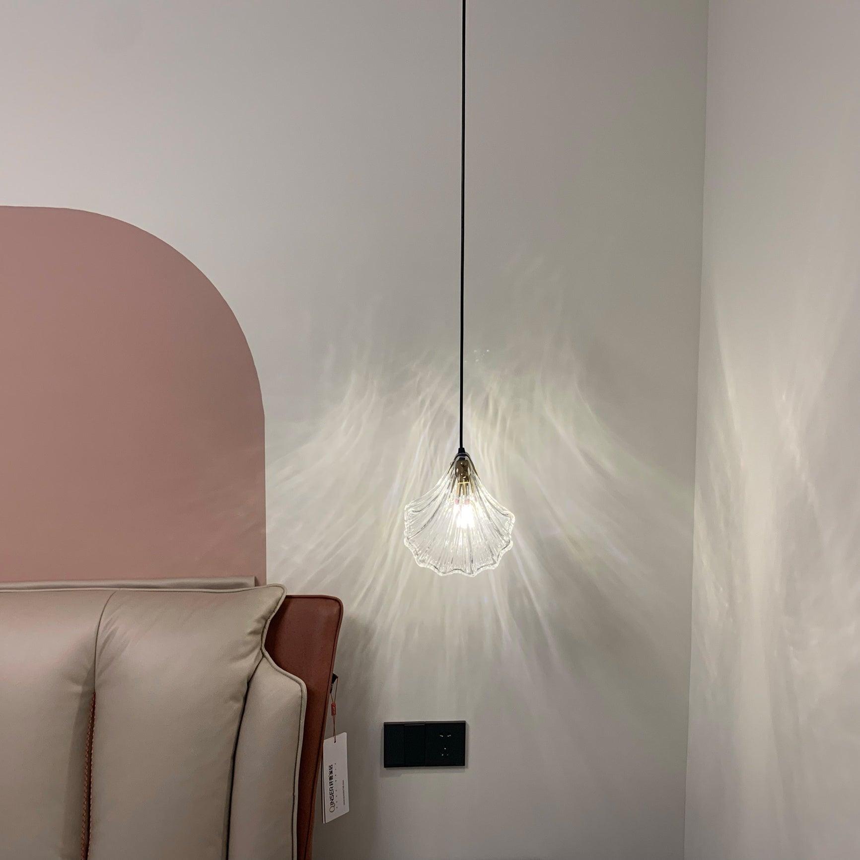 Shell Mini Pendant Light Fixture - Coastal Style Hanging Lamp for Kitchen Island & Dining Room