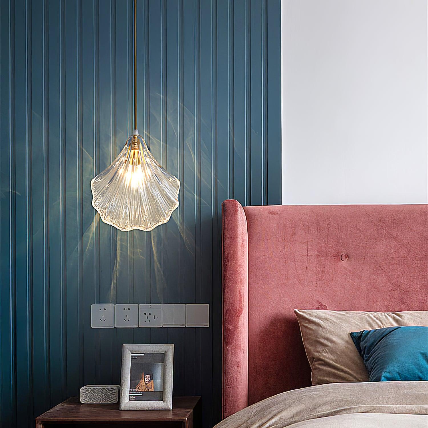 Shell Mini Pendant Light Fixture - Coastal Style Hanging Lamp for Kitchen Island & Dining Room