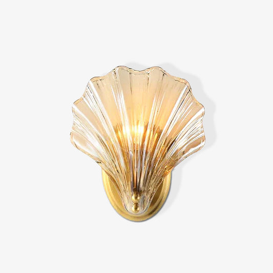 Shell Wall Light Fixture - Coastal Style Sconce for Living Room, Bedroom, and Hallway Decor