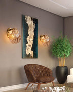 Shell Wall Light Fixture - Coastal Style Sconce for Living Room, Bedroom, and Hallway Decor