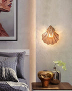 Shell Wall Light Fixture - Coastal Style Sconce for Living Room, Bedroom, and Hallway Decor