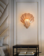 Shell Wall Light Fixture - Coastal Style Sconce for Living Room, Bedroom, and Hallway Decor