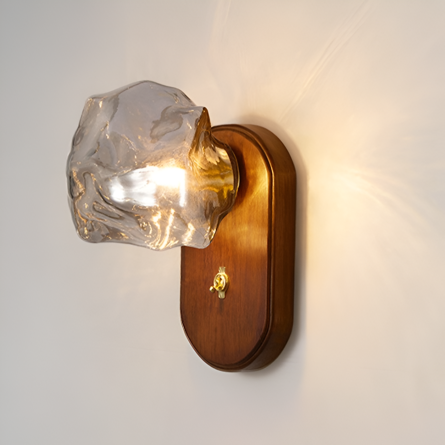 Ice Glass Cube Wall Lamp - Nordic Style Fixture for Modern Home Decor & Ambient Lighting