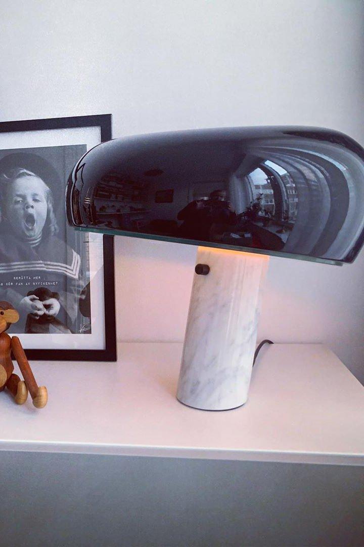 Marble Table Lamp with Modern Design for Living Room, Bedroom & Office Decor