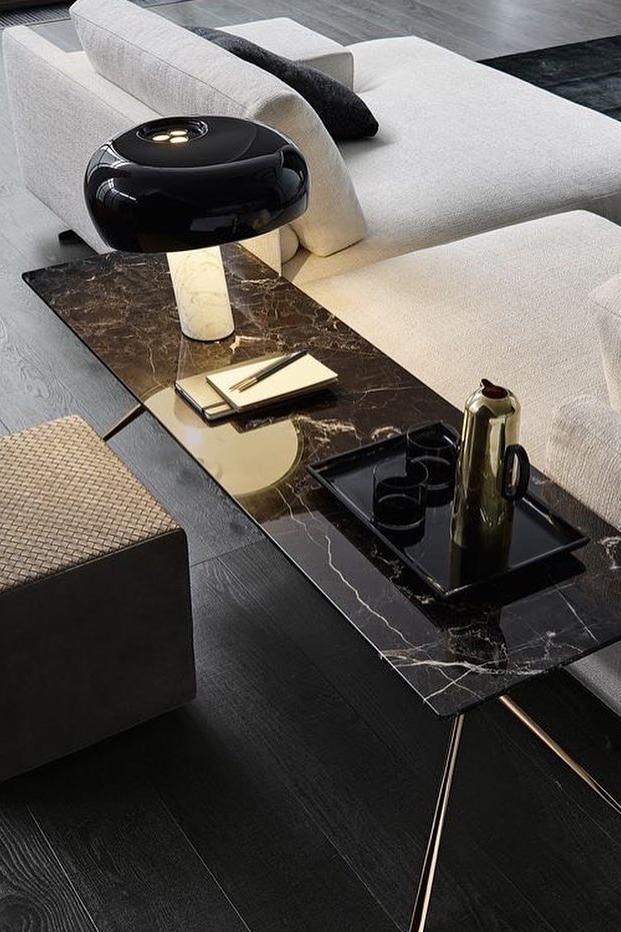 Marble Table Lamp with Modern Design for Living Room, Bedroom & Office Decor