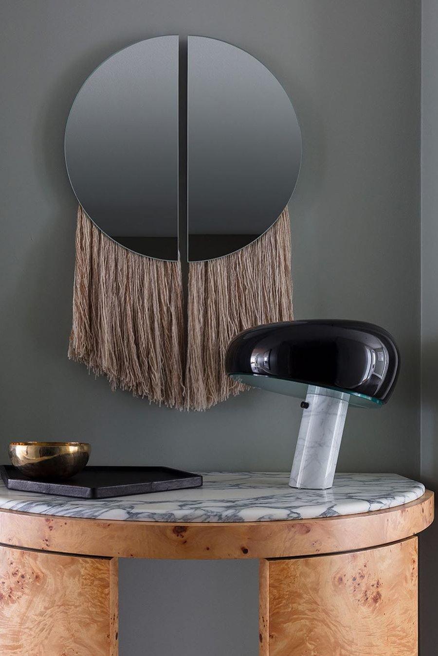 Marble Table Lamp with Modern Design for Living Room, Bedroom & Office Decor