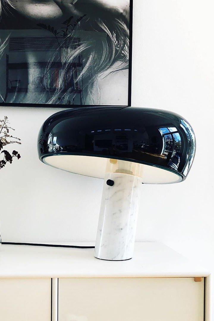 Marble Table Lamp with Modern Design for Living Room, Bedroom & Office Decor