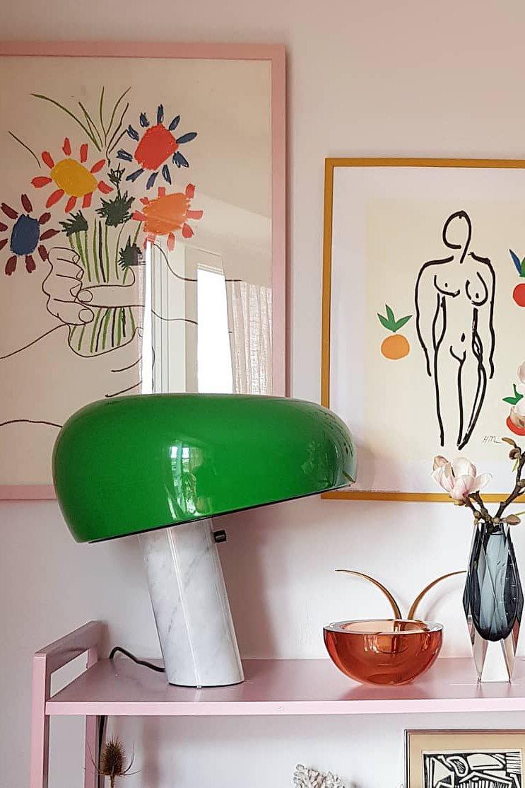 Marble Table Lamp with Modern Design for Living Room, Bedroom & Office Decor