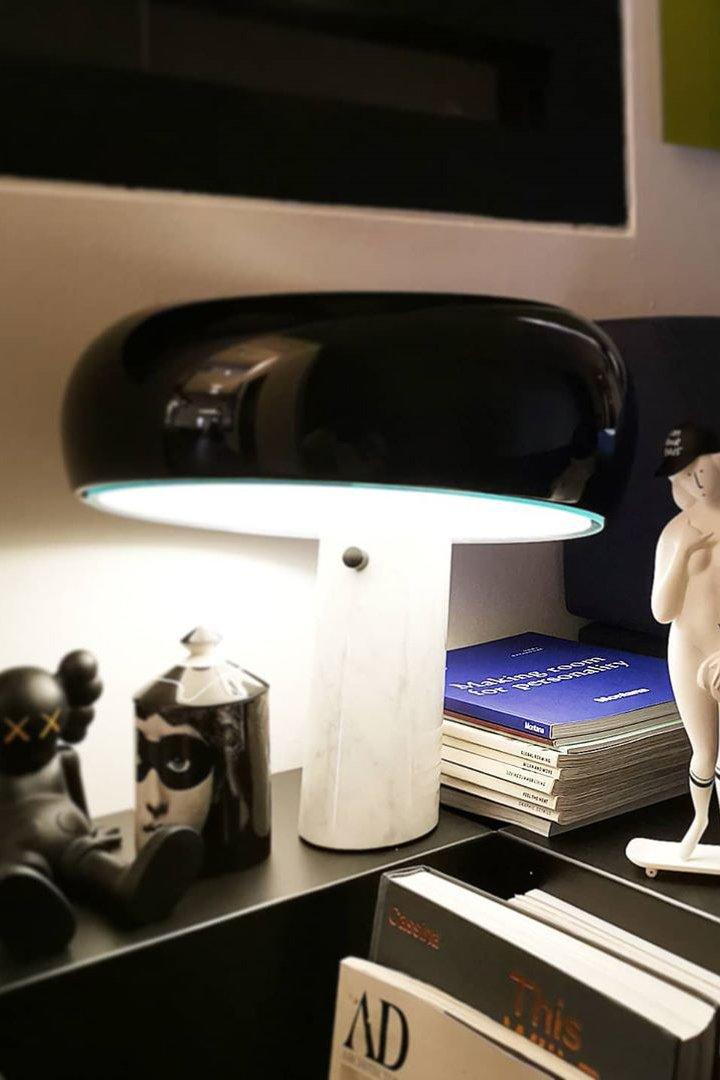 Marble Table Lamp with Modern Design for Living Room, Bedroom & Office Decor