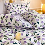 Soft Microfiber Bedding Set - Queen Size Comforter with Pillowcases for Cozy Bedroom Decor
