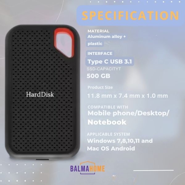 Portable SSD 500GB – External Hard Drive for everyday use