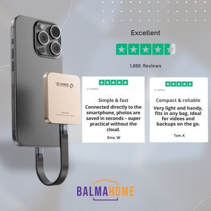 External SSD for Smartphones – Backup of Photos & Videos with USB-C