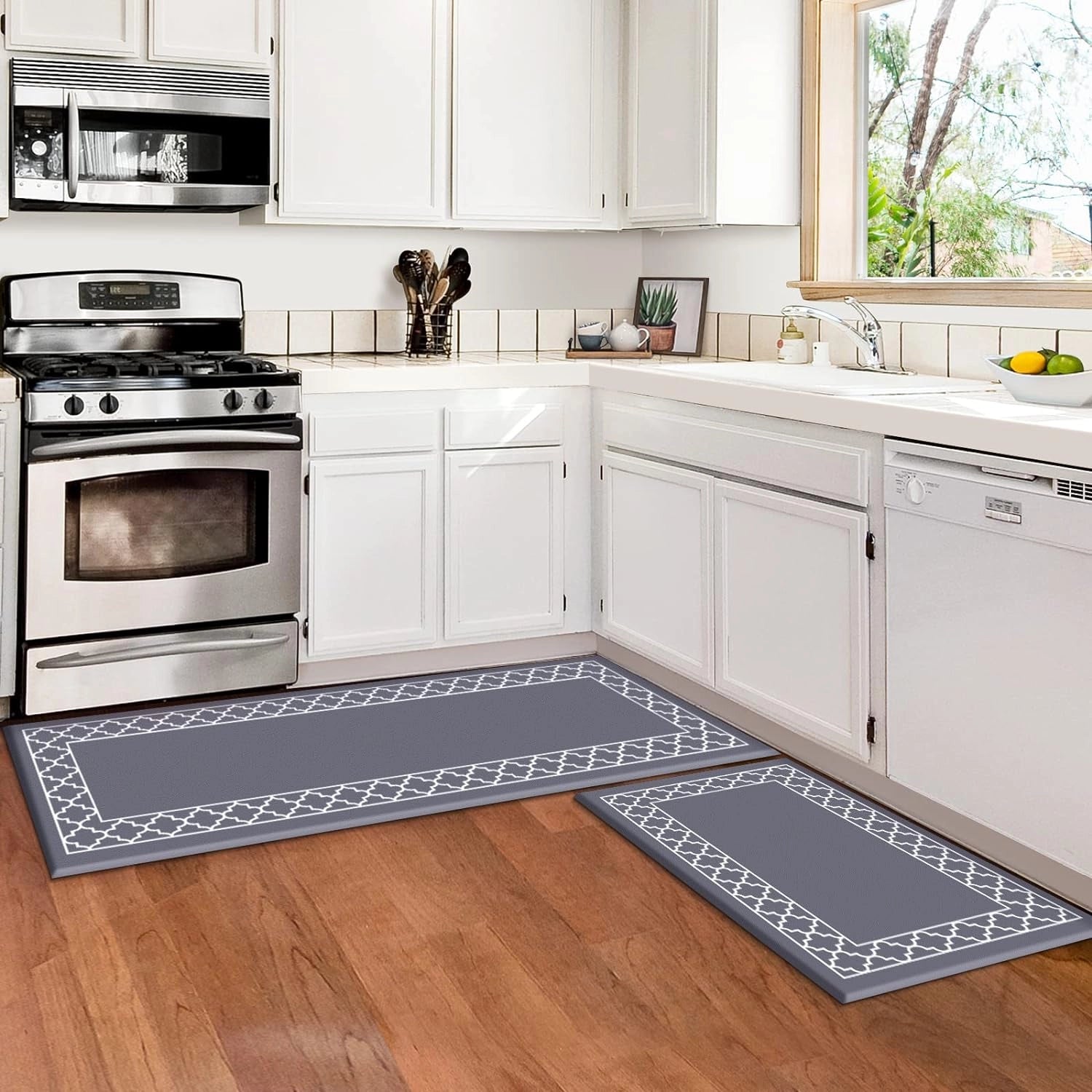 Cushioned Anti-Fatigue Kitchen Mat - Ergonomic, Slip-Resistant Floor Mat for Comfort While Cooking & Standing