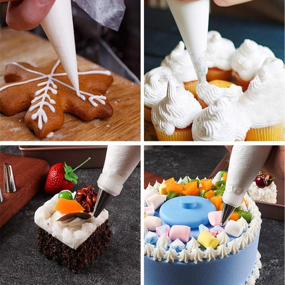 Cake Decorating Kit with Icing Tips, Leveler, Turntable & Piping Bags for Professional Baking and Cake Design
