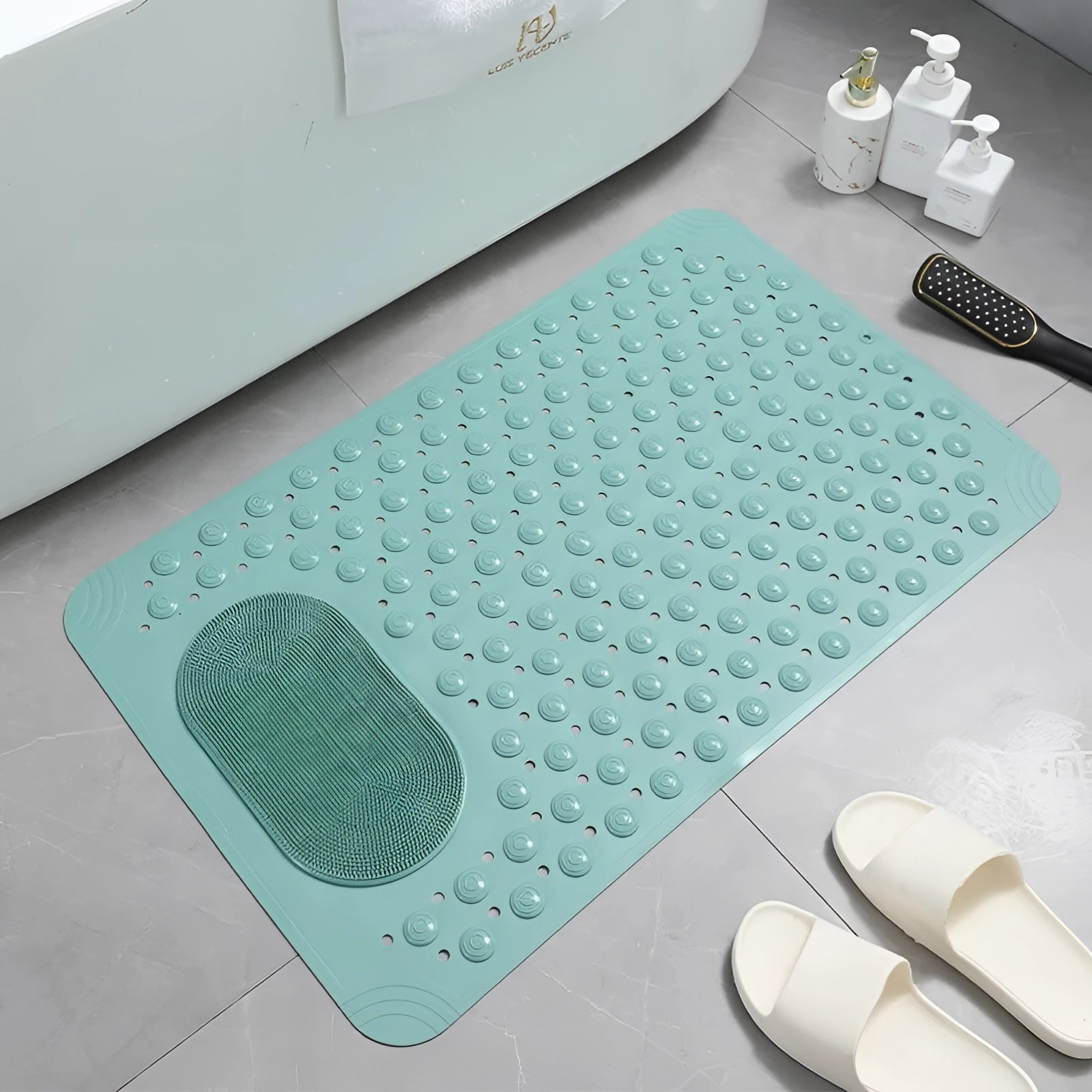 Extra Large Non-Slip Shower Mat | Quick Dry Antibacterial Bath Mat for Bathroom Safety & Slip Resistance