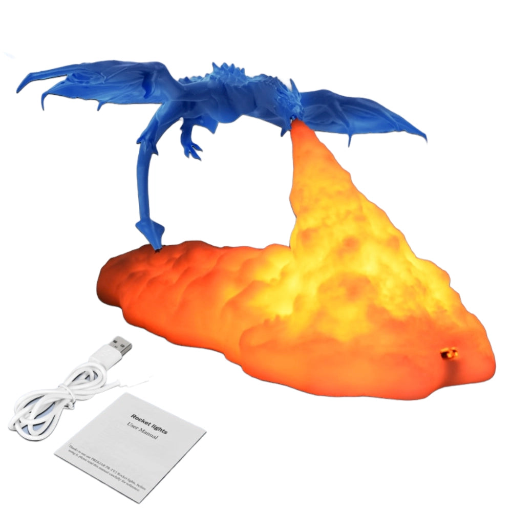 LED Dragon Lamp - Fantasy Night Light & Mythical Room Decor for Kids' Bedrooms and Playrooms