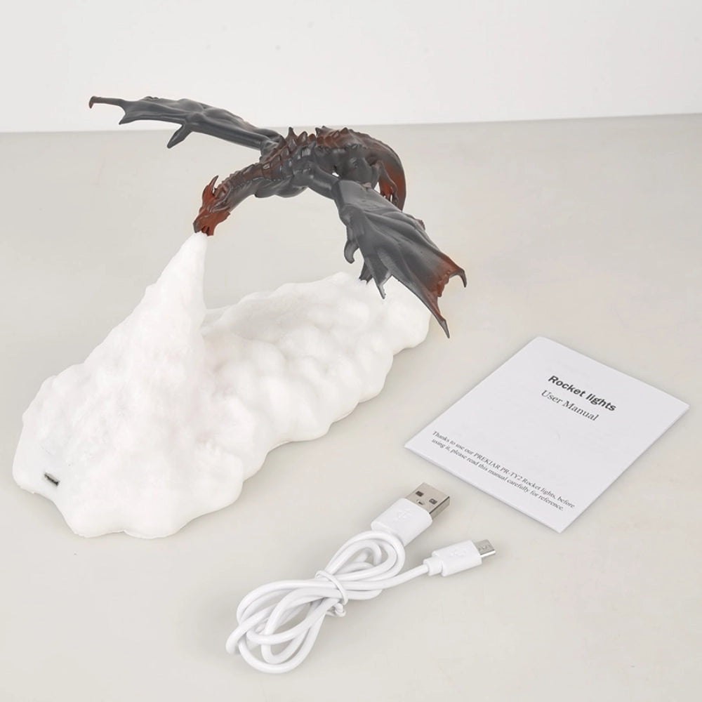LED Dragon Lamp - Fantasy Night Light & Mythical Room Decor for Kids' Bedrooms and Playrooms