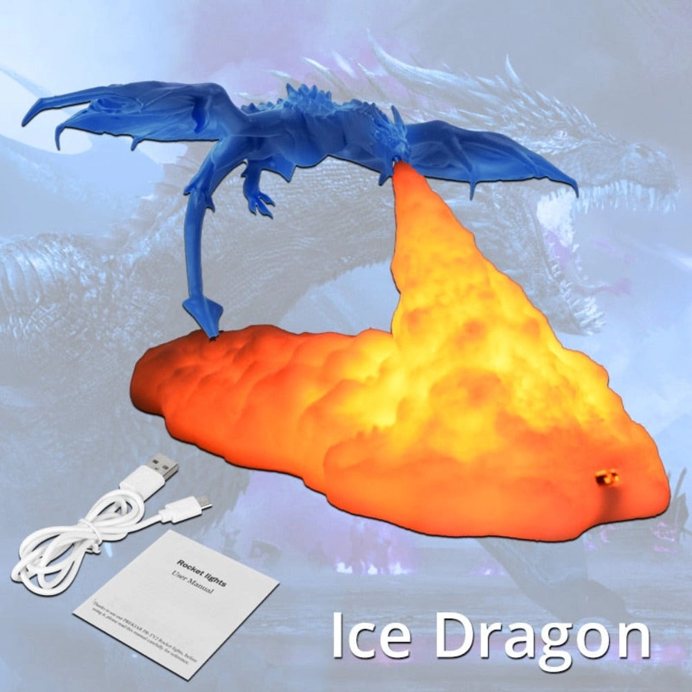 LED Dragon Lamp - Fantasy Night Light & Mythical Room Decor for Kids' Bedrooms and Playrooms