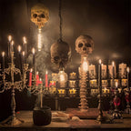 Gothic Skull Light Fixture: Skeleton Spine Lamp for Eerie Home Decor & Halloween Themed Rooms