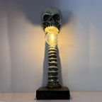 Gothic Skull Light Fixture: Skeleton Spine Lamp for Eerie Home Decor & Halloween Themed Rooms