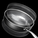 Non-Stick Induction Frying Pan - Honeycomb Design, Scratch-Resistant, Ergonomic Handle for Easy Cooking & Cleanup