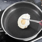 Non-Stick Induction Frying Pan - Honeycomb Design, Scratch-Resistant, Ergonomic Handle for Easy Cooking & Cleanup