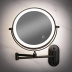 LED Wall-Mounted Magnifying Makeup Mirror with Adjustable Touch Sensor for Precision Grooming and Beauty Application