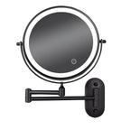 LED Wall-Mounted Magnifying Makeup Mirror with Adjustable Touch Sensor for Precision Grooming and Beauty Application