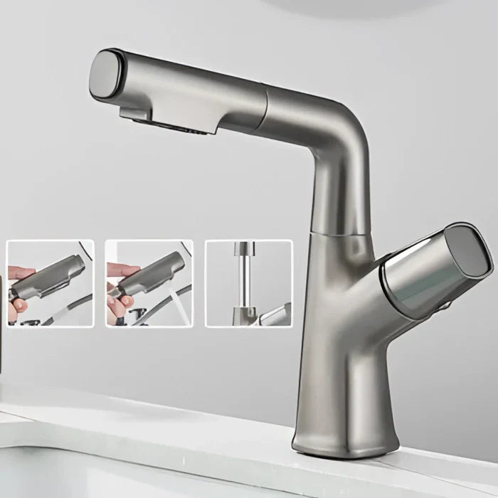 Smart Touchless Kitchen Faucet with Temperature Display & Pull-Out Spray for Easy Cleaning and Cooking
