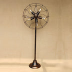 Antique Brass Oscillating Floor Fan - Adjustable Height for Home & Office Use