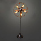 Antique Brass Oscillating Floor Fan - Adjustable Height for Home & Office Use