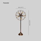 Antique Brass Oscillating Floor Fan - Adjustable Height for Home & Office Use