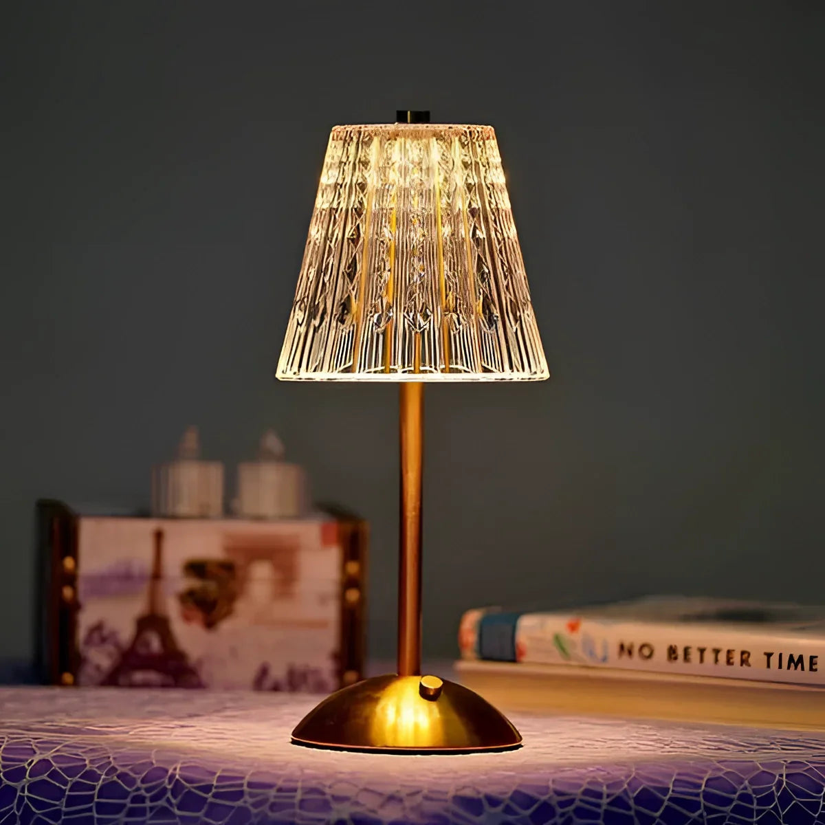 Vintage Brass Table Lamp with Pleated Shade - Mid-Century Modern Lighting for Living Room & Bedroom