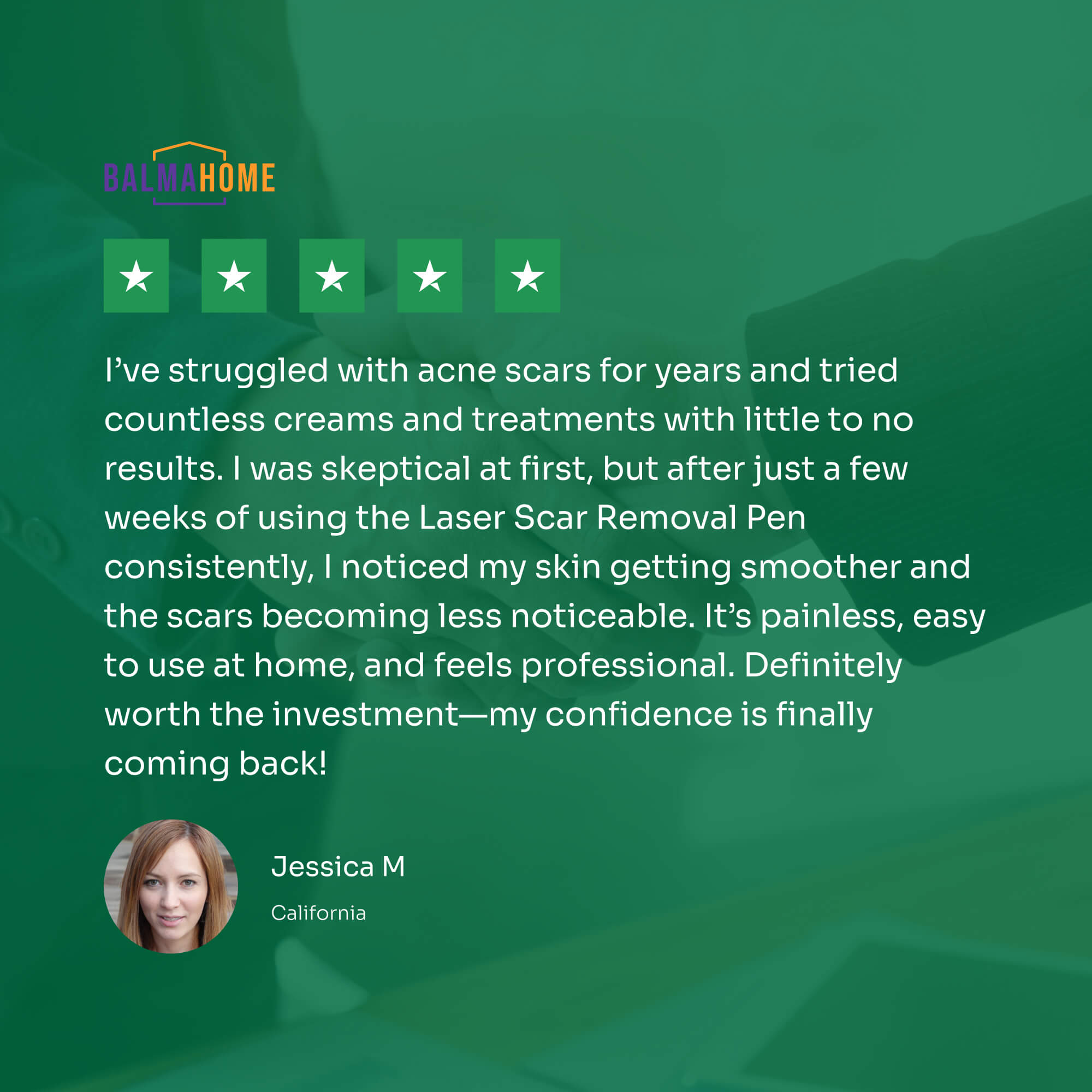 Laser Scar Removal Pen | Painless, Adjustable Intensity for Acne, Burn & Surgical Scars at Home