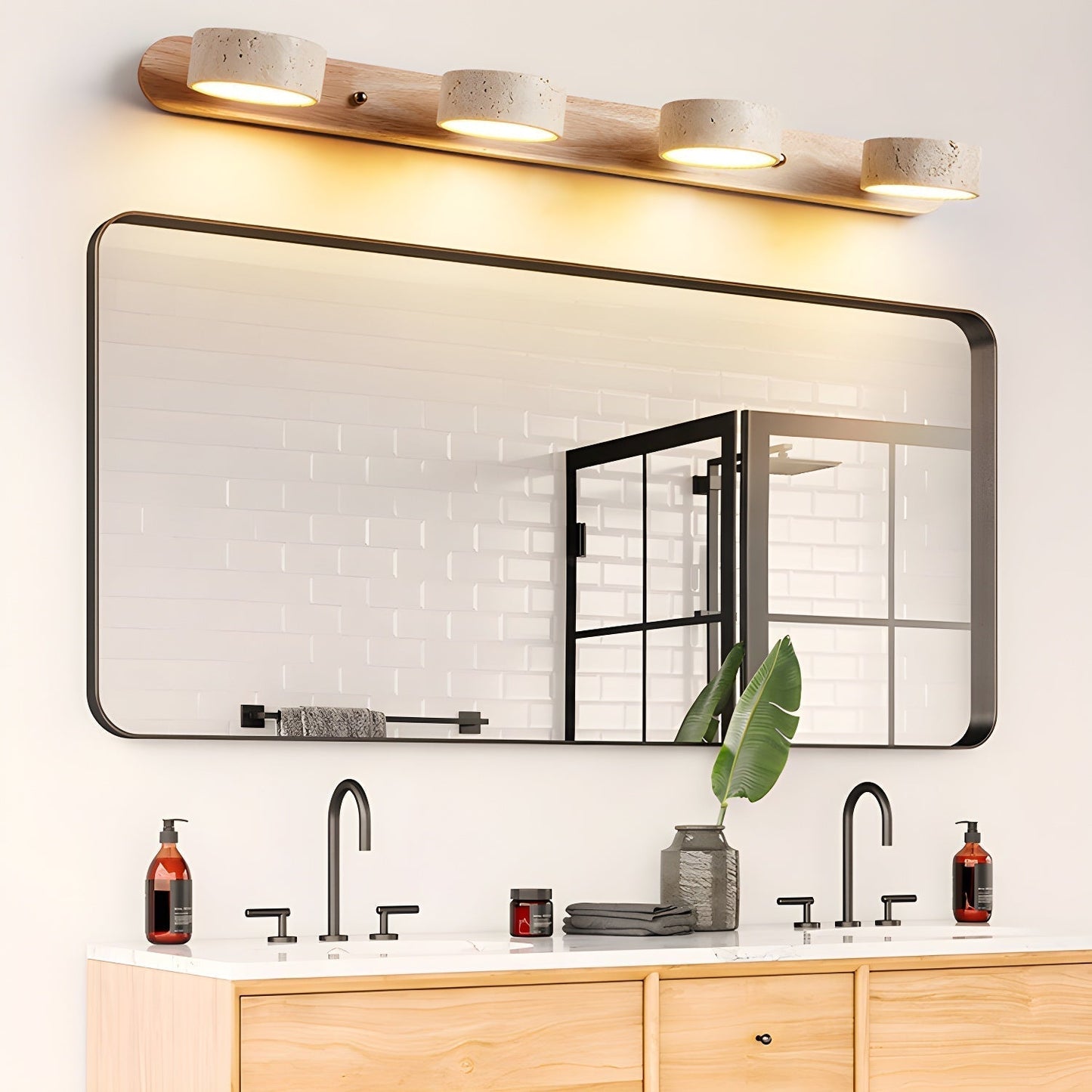 Travertine Duo Wall Light Fixture - Adjustable Bracket Lamp for Living Room & Bedroom Lighting
