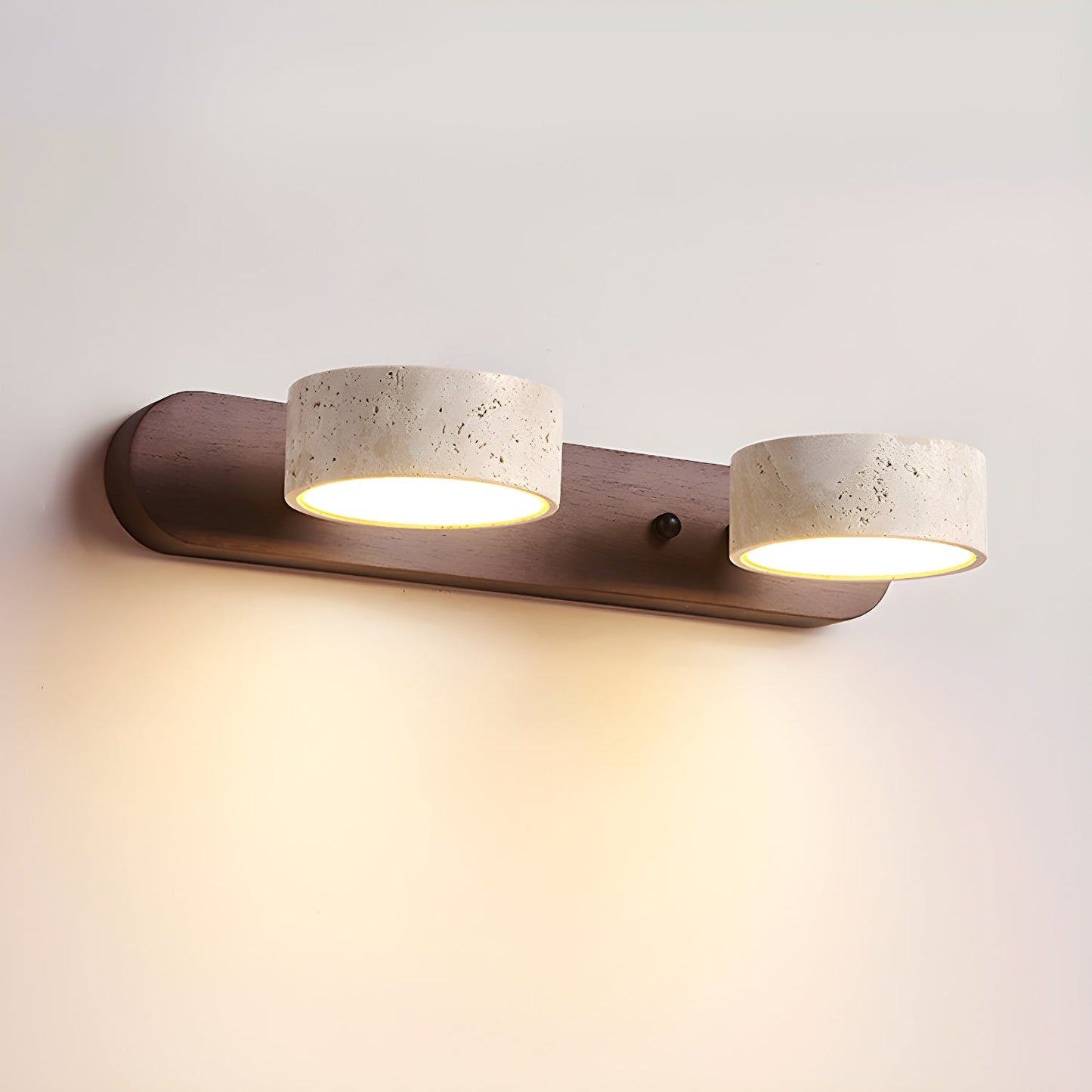Travertine Duo Wall Light Fixture - Adjustable Bracket Lamp for Living Room & Bedroom Lighting