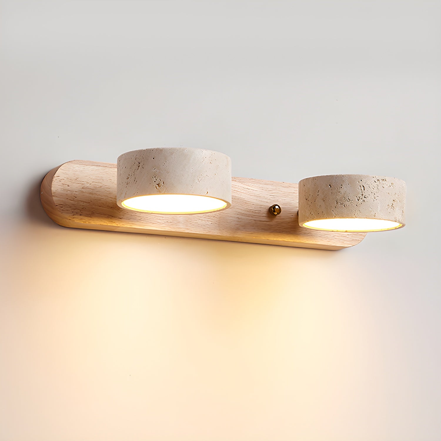 Travertine Duo Wall Light Fixture - Adjustable Bracket Lamp for Living Room & Bedroom Lighting