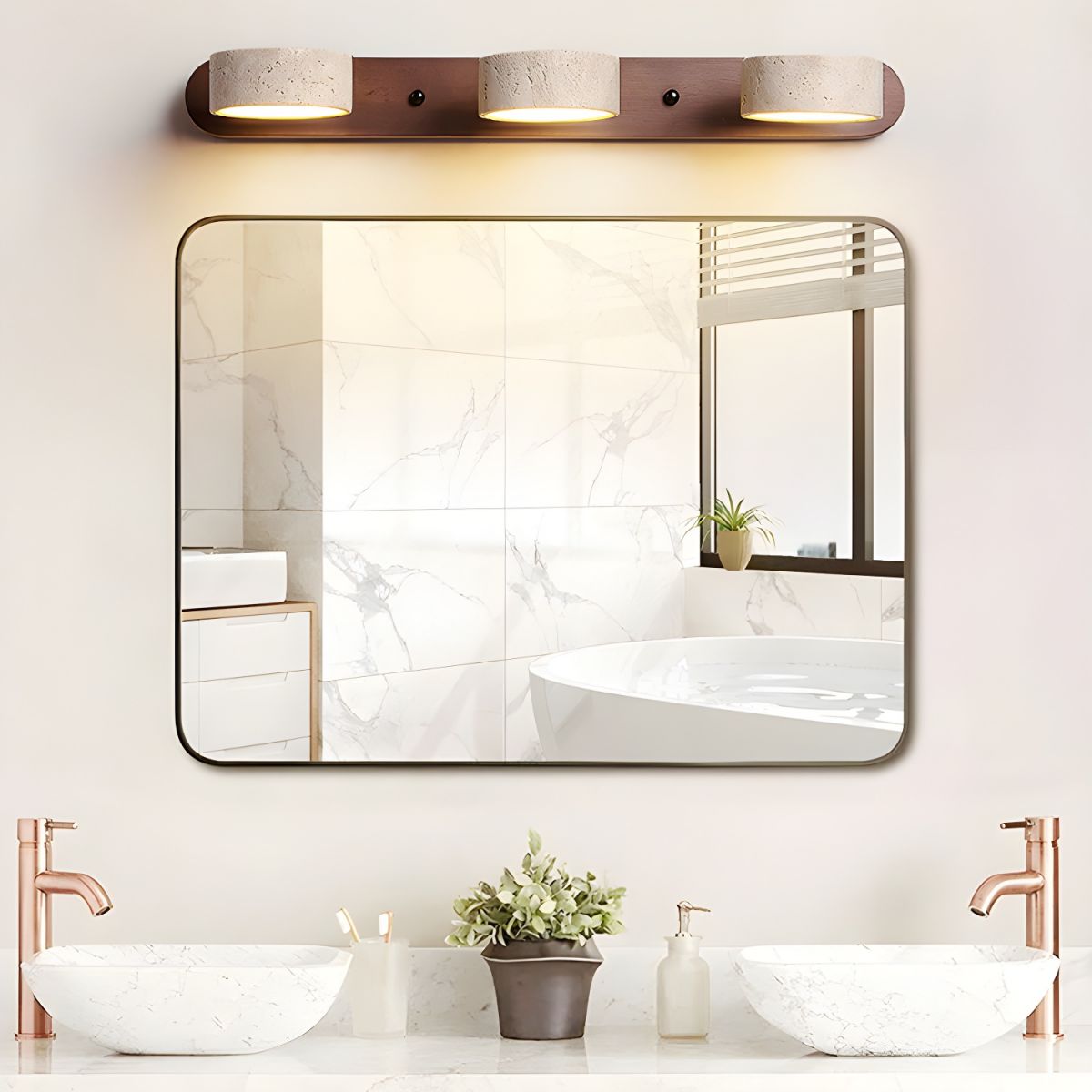 Travertine Duo Wall Light Fixture - Adjustable Bracket Lamp for Living Room & Bedroom Lighting