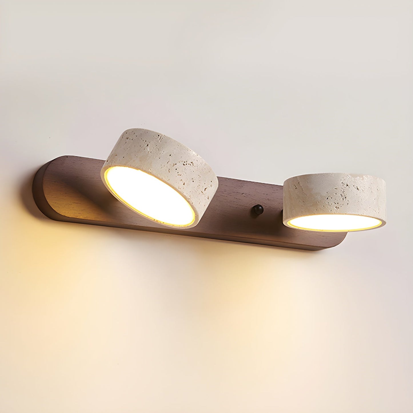 Travertine Duo Wall Light Fixture - Adjustable Bracket Lamp for Living Room & Bedroom Lighting