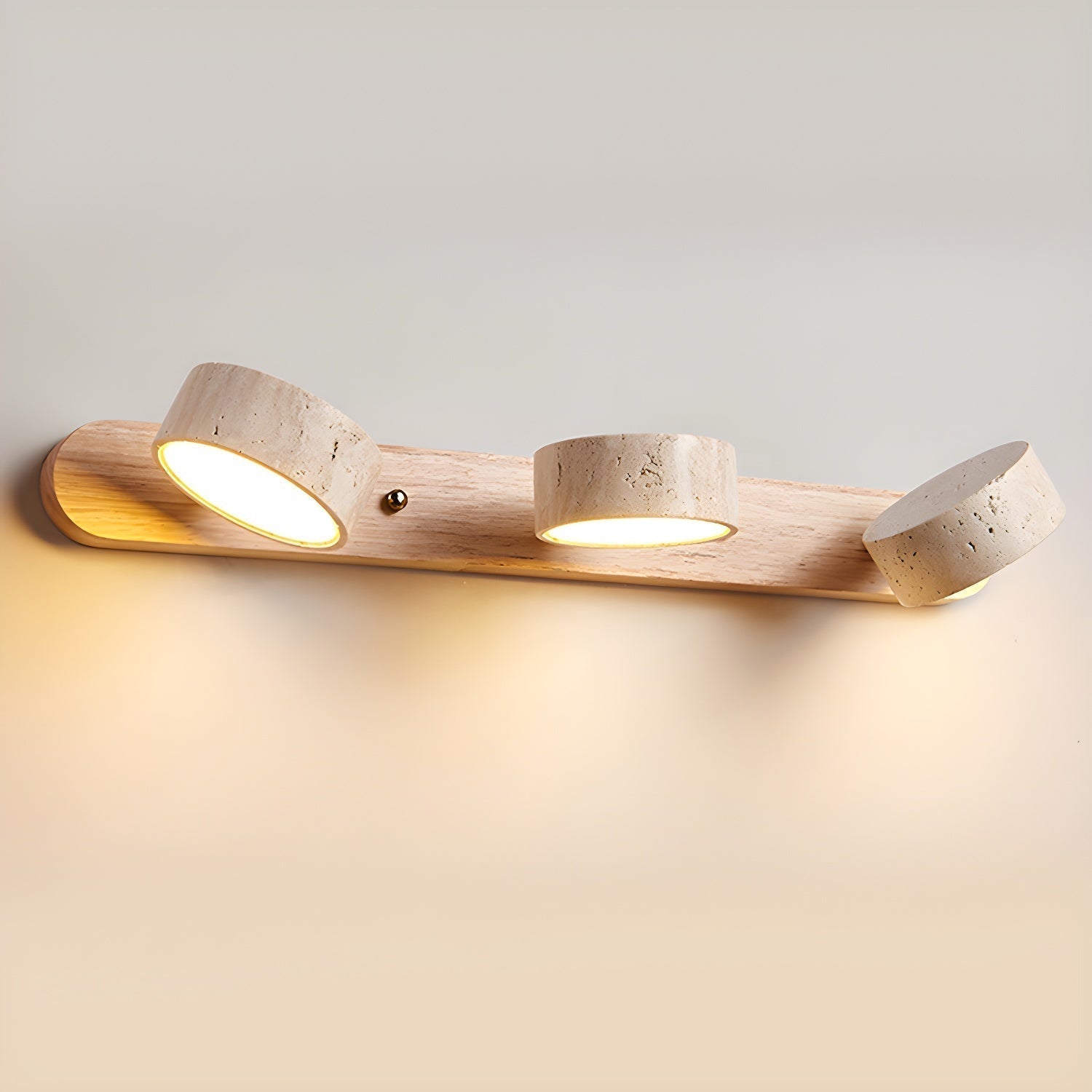 Travertine Duo Wall Light Fixture - Adjustable Bracket Lamp for Living Room & Bedroom Lighting