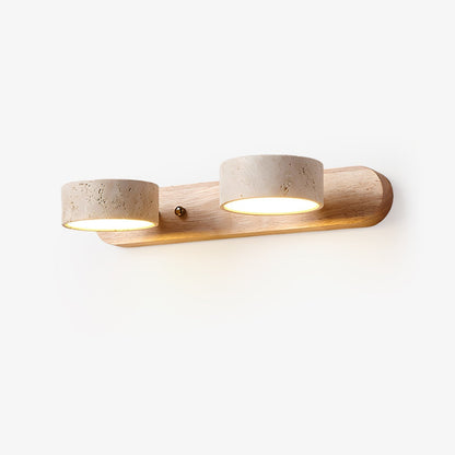 Travertine Duo Wall Light Fixture - Adjustable Bracket Lamp for Living Room & Bedroom Lighting