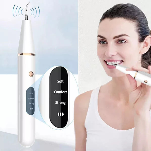 Ultrasonic Dental Plaque Remover Tool with LED Light for Tartar Removal and Teeth Cleaning at Home