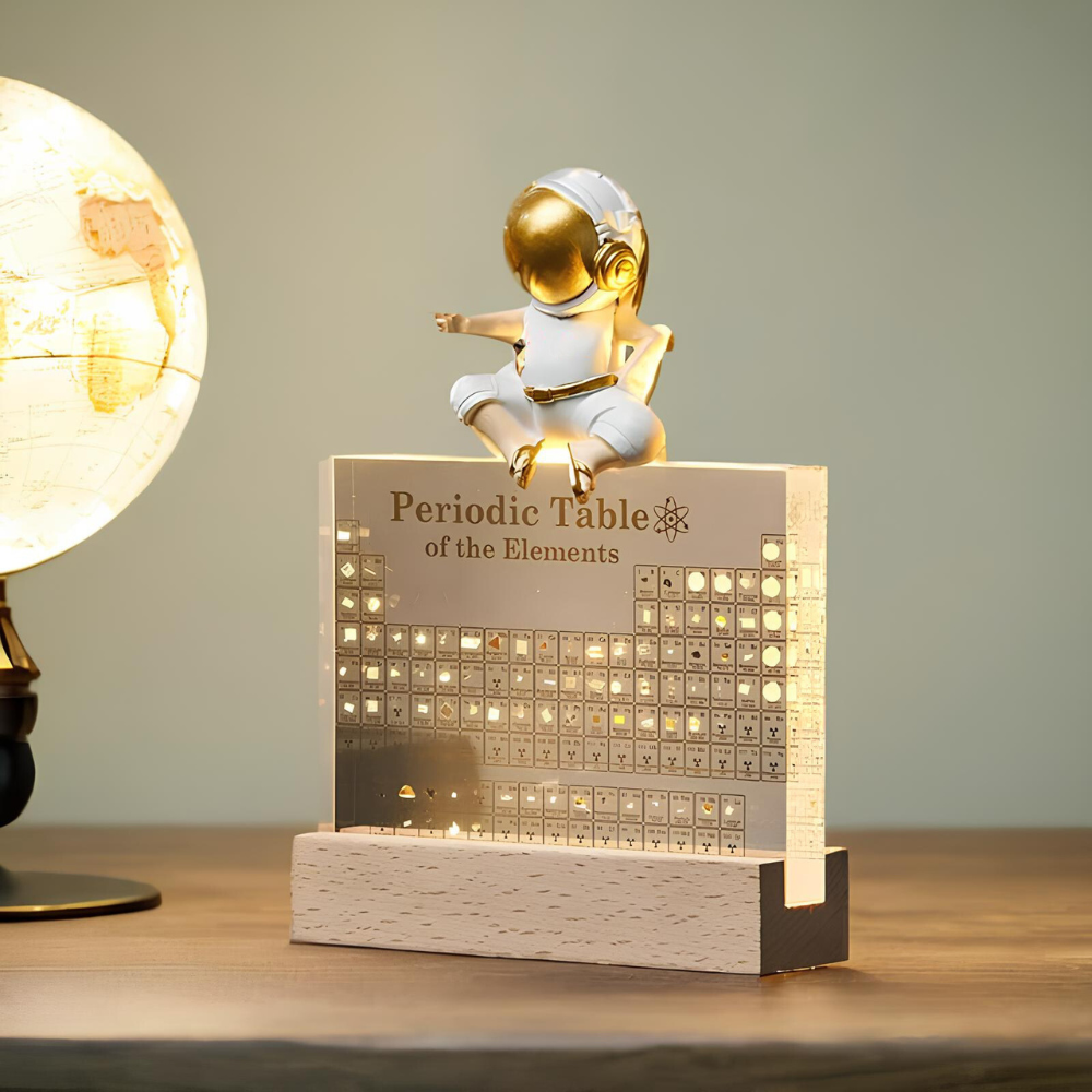 Illuminated Periodic Table with Real Elements | Premium Acrylic Display for Educational Use and Home Decor