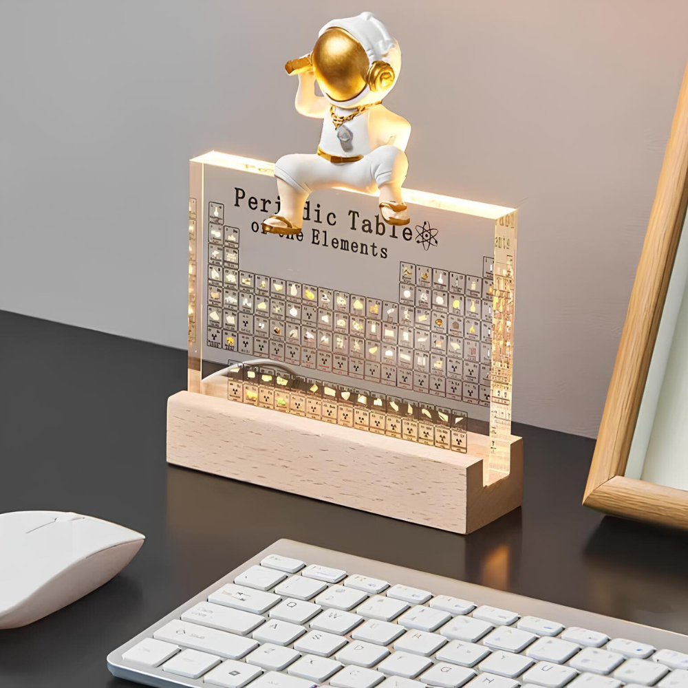 Illuminated Periodic Table with Real Elements | Premium Acrylic Display for Educational Use and Home Decor
