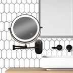 LED Rechargeable Makeup Mirror | 3-Color Touch-Control, Magnifying & Wall-Mount Design for Precision Grooming and Skincare