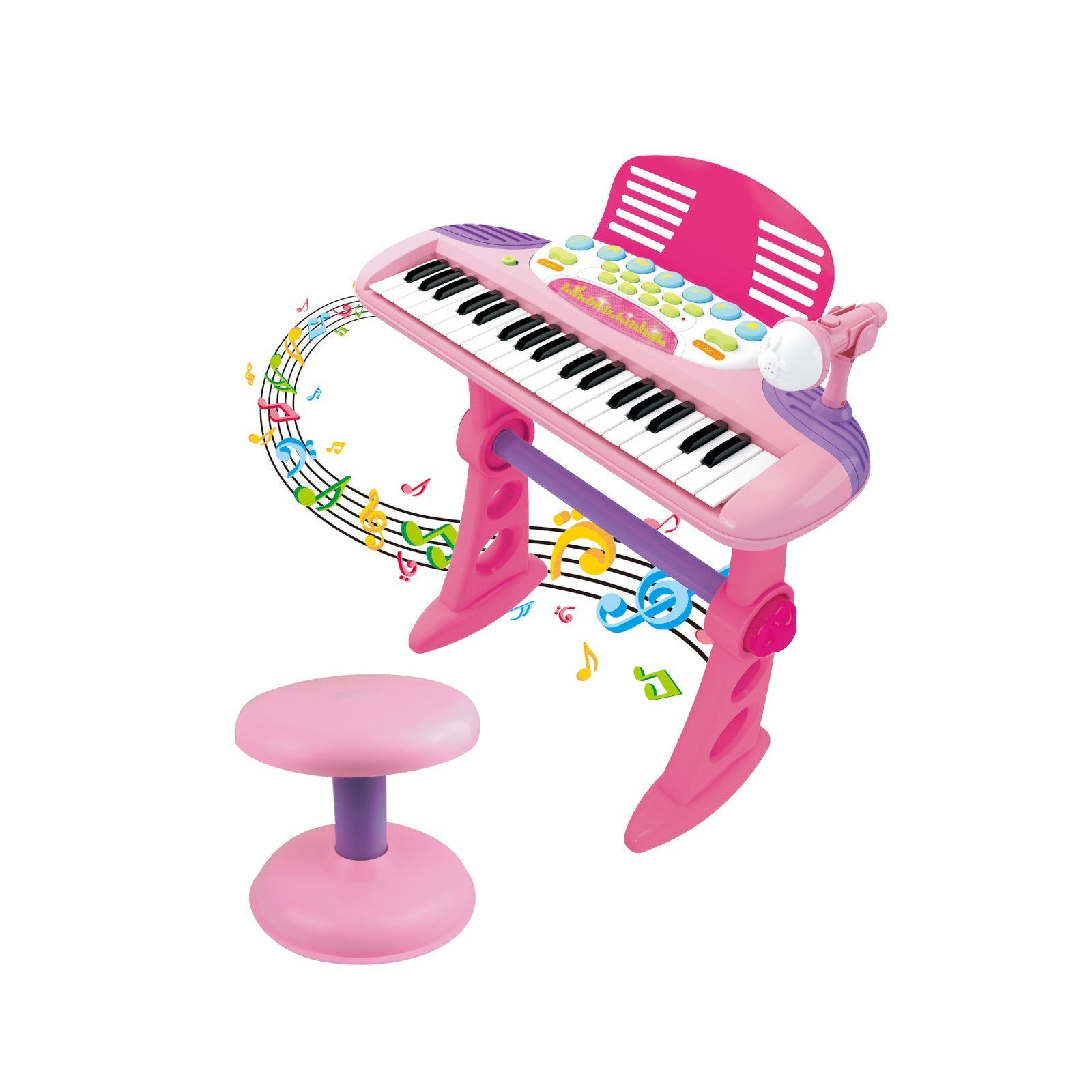 Children's Electronic Keyboard | 31 Keys, Microphone & Stand for Interactive Music Learning