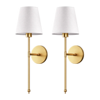 Wireless Wall Sconce | Black & Gold Finish, Remote Control & Easy Installation for Home Décor