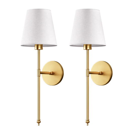 Wireless Wall Sconce | Black & Gold Finish, Remote Control & Easy Installation for Home Décor